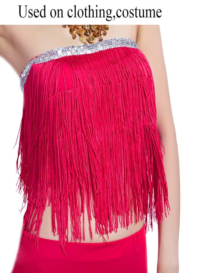 Lauthen.S 10 Yards of 6" Chainette Fringe Trim Tassel Sewing Trim for DIY Craft Latin Dress Lamp Shade Decoration (6 Inches x 10 Yards, Hot Pink) - Image 5
